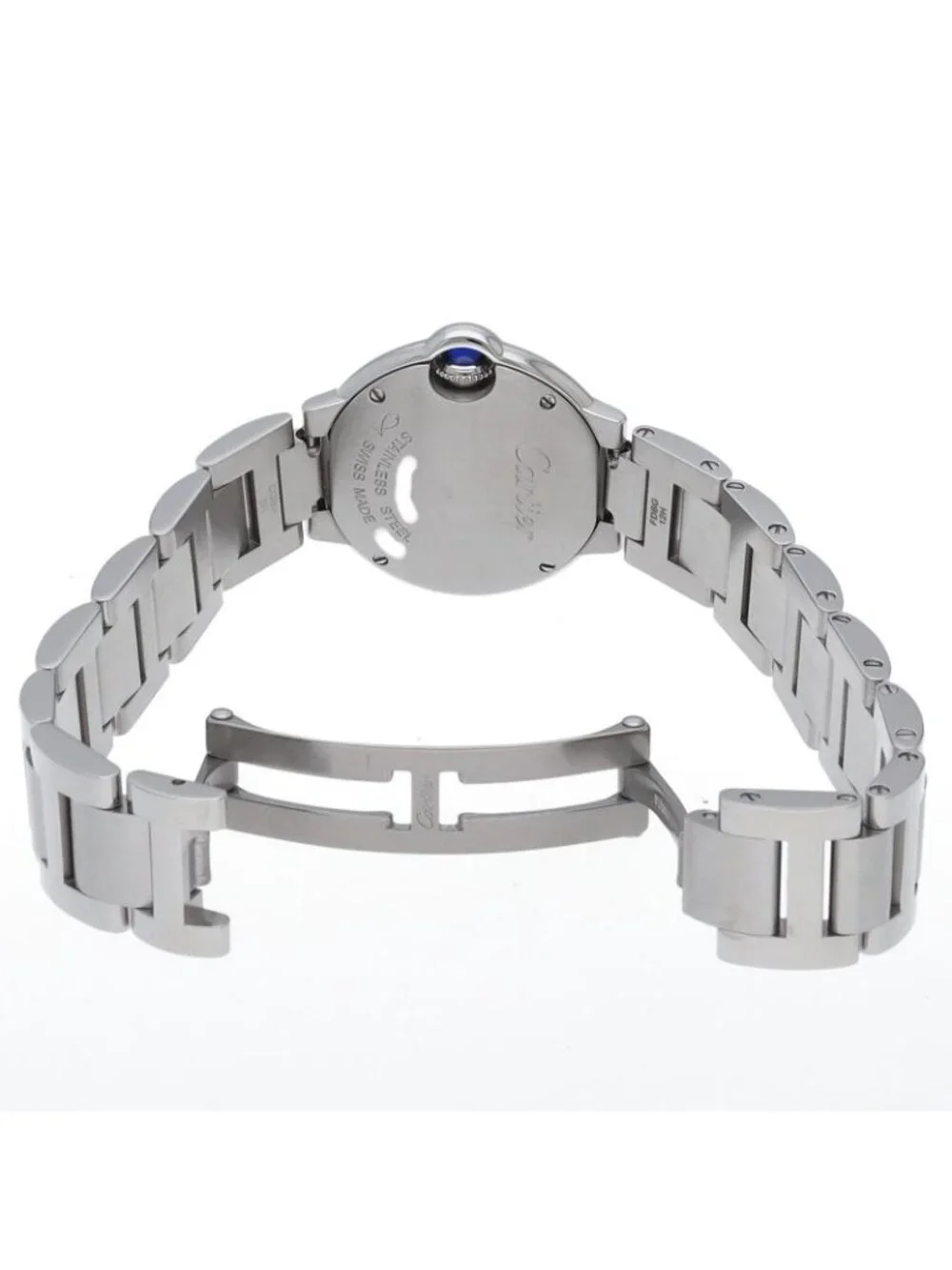 Cartier Ballon Blue SM Watch 28 Diamond SS Silver Finish